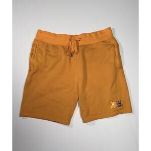 Psycho Bunny Shorts Men's Size Large Orange Drawstring Sweat Shorts Relaxed Fit